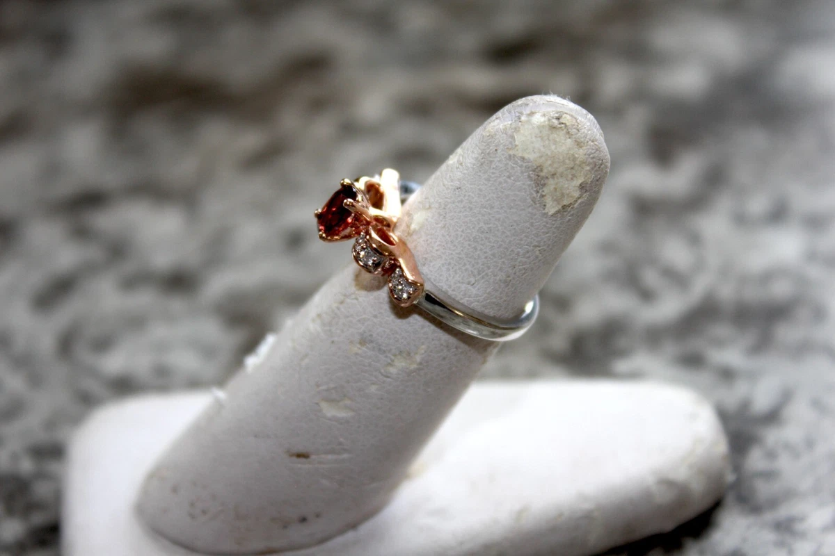 Disney Sterling Silver 10K Rose Gold 1 12 CTTW Diamond Red