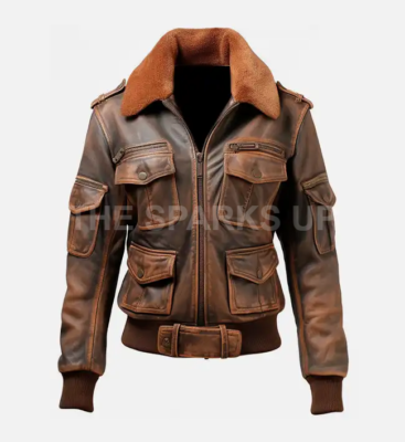 Women's Vintage Style A2 Classic Bomber Genuine Leather Jacket