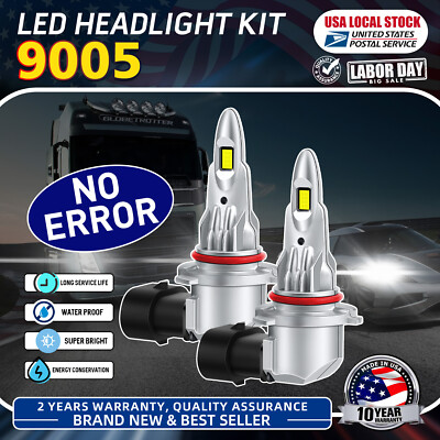 2PCS 9005(HB3) CSP LED Headlight Kit High Beam CANBUS For Toyota Camry 2007-2017