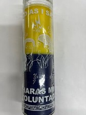 DO AS I SAY UNSCENTED 2 COLOR PILLAR CANDLE IN GLASS (HARAS MI VOLUNTAD)