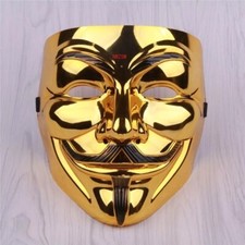 Maschera Anonymous Dorata Film V Per Vendetta Guy Fawkes Cosplay Costume