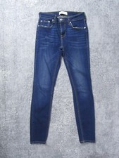 Zara Skinny Jeans Womens 4 Blue Denim Slim Pants Bottoms Dark Wash Casual