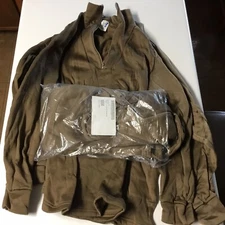 X-Large - US Military Brown Cold Weather Polypropylene Undershirt Fleece LOT x 3