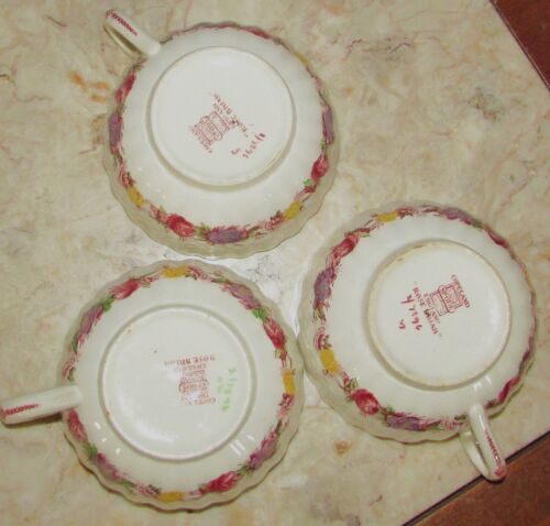 LOT OF 7 VINTAGE COPELAND SPODE BRIAR ROSE FOOTED TEACUPS & SAUCERS, USED - VG - Picture 21 of 21