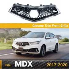 Fits 2017-2020 Acura MDX Chrome Trim Front Bumper Upper Grill/Grille Assembly