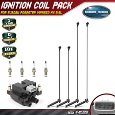 1x Ignition Coil & 4x Iridium Spark Plugs & 4x Wires for Subaru Forester Impreza