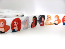 Disney Style Characters Modern Princess  7/8 inch Grosgrain Ribbon B