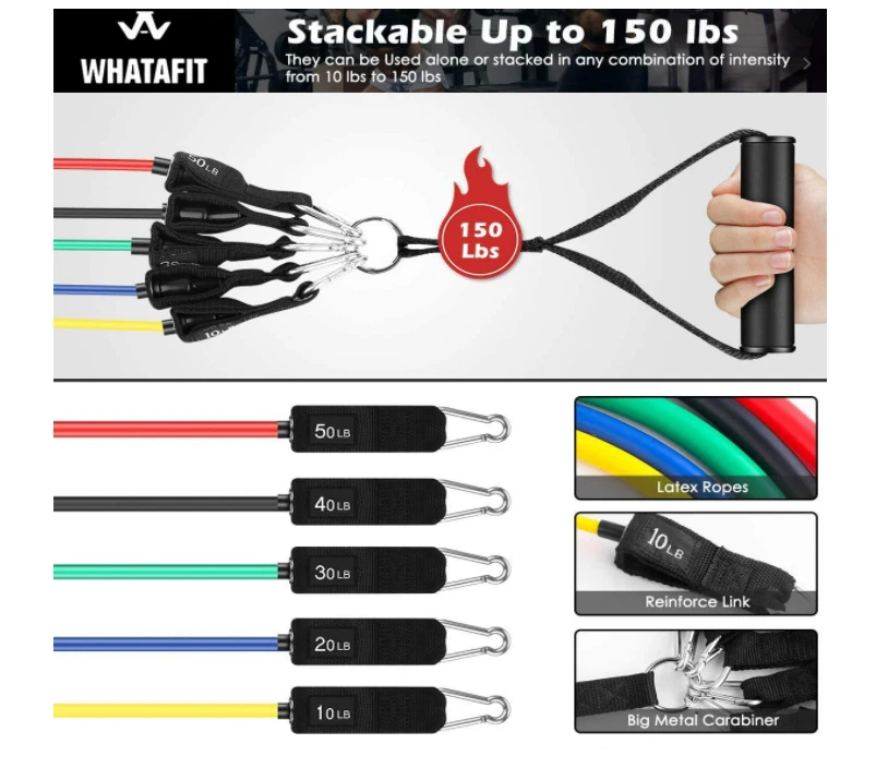 Cintas Elasticas Ejercicio Bandas Para Hacer Ejercicios Liga Resistencia 11 Peças - Imagem 3 de 4