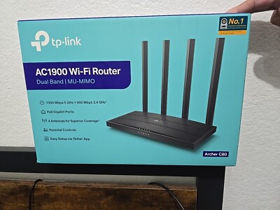 TP-Link AC1900 Wireless MU-MIMO WiFi Router - Dual Band (Archer C80)