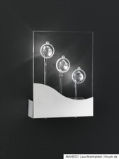 Design Designer Wandlampe Wandleuchte Glas Kristall Chrom WOFI JADE 3x Halogen