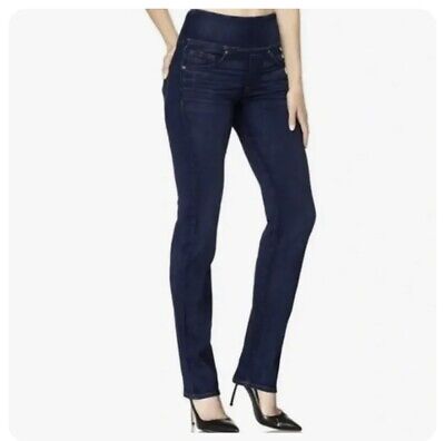 SPANX The Signature Straight Side Zip Shaping High Rise Jeans Dark Blue  Size 31