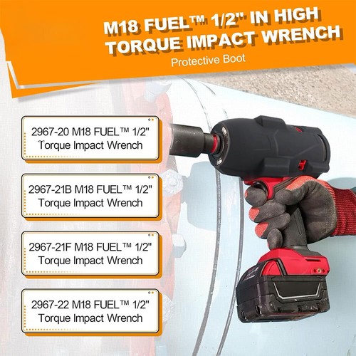 49-16-2967 High Torque Impact Wrench Boot Cover for Milwaukee M18 18V FUEL 1/2" - Picture 3 of 12