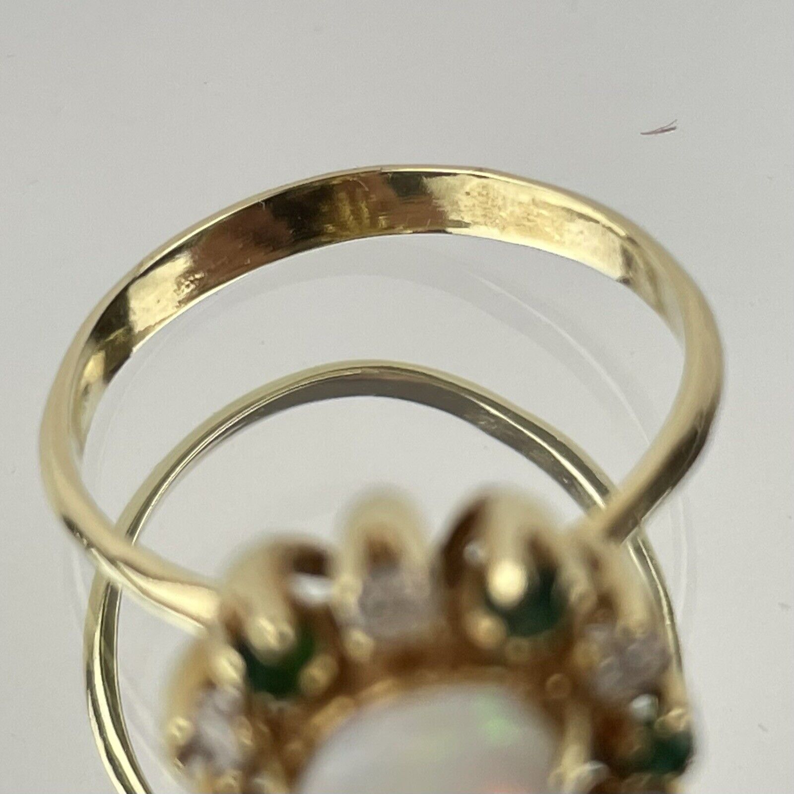 Vintage 14ct Yellow Gold Opal Emerald & Diamond D… - image 4