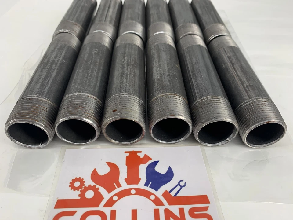 SPP 1" x 5" 16 Threaded Both Ends Schedule 40 Black Carbon Steel Pipe Lot of 12 - Image 2 of 4