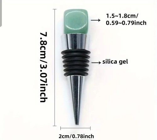 CLEAR QUARTZ STONE STAINLESS STEEL BOTTLE STOPPER TO CLEAR £6 WINE & PROSECCO - Picture 2 of 2