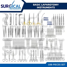 108 Pcs Basic Laparotomy Instruments Set Stainless Surgical Medical German Grade
