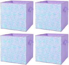 ELUCHANG Foldable Sequin Storage Basket Bin Closet Cubes Kids Toys Organizer Box
