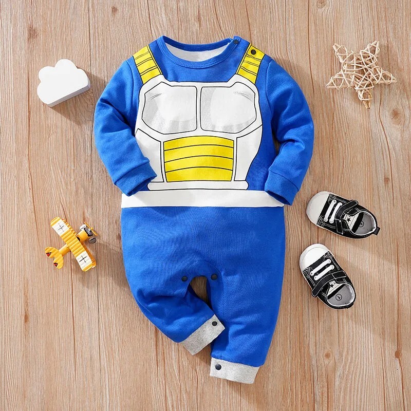 Anime DBZ Baby Romper Goku Vegeta Saiyan Costume Bodysuit 3-18