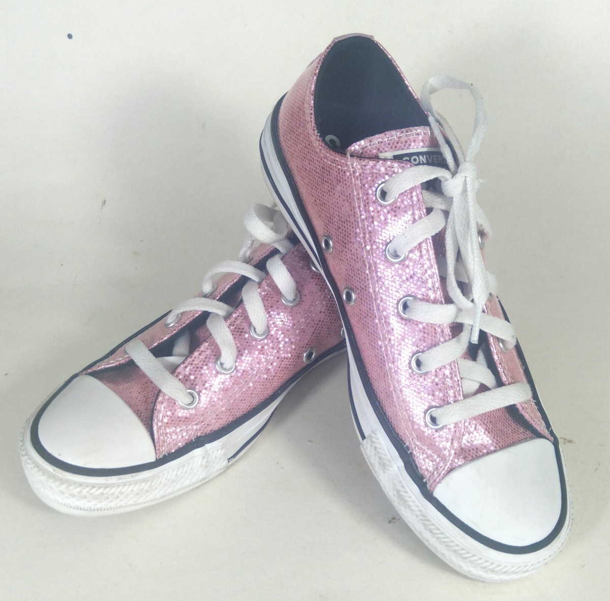 Converse All Star Chuck Taylor Shiny Pink Low Top Sneakers Size