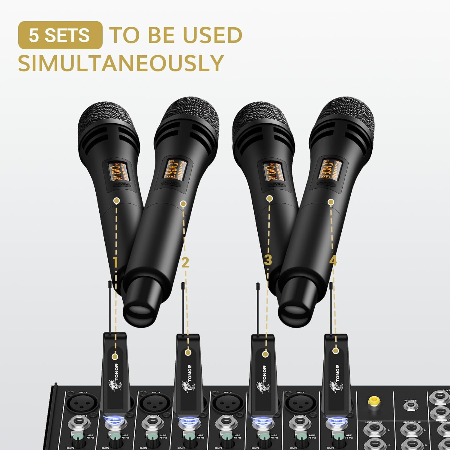 Microfono Wireless UHF HUACAM 2Pcs - Sistema Karaoke Per Feste E Meeting - Foto 9