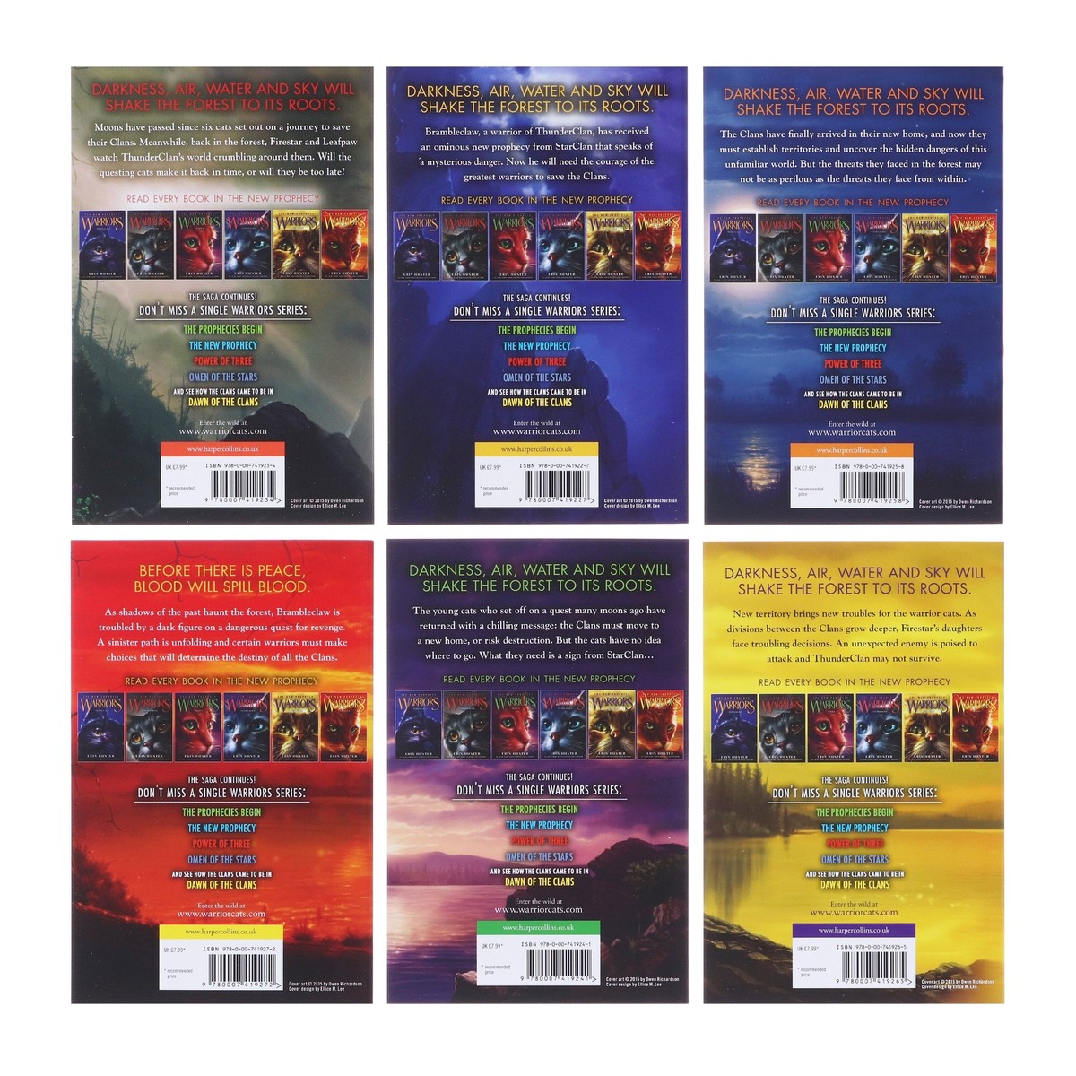 Warriors Cats Series 2 The Prophecy by Erin Hunter 6 Books