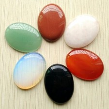 Wholesale 6pcs Mixed Natural Stone Oval CAB CABOCHON 30x40mm DIY Jewelry