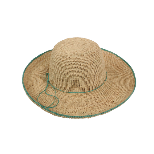 Women's Madagascan Raffia Wallaroo Camille Hat | Handwoven Foldable Summer Hat - Picture 9 of 12