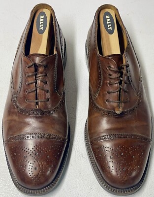VERO CUOIO Shoes Mens 9.5 Brown Leather Oxfords Dress Lace Up Size