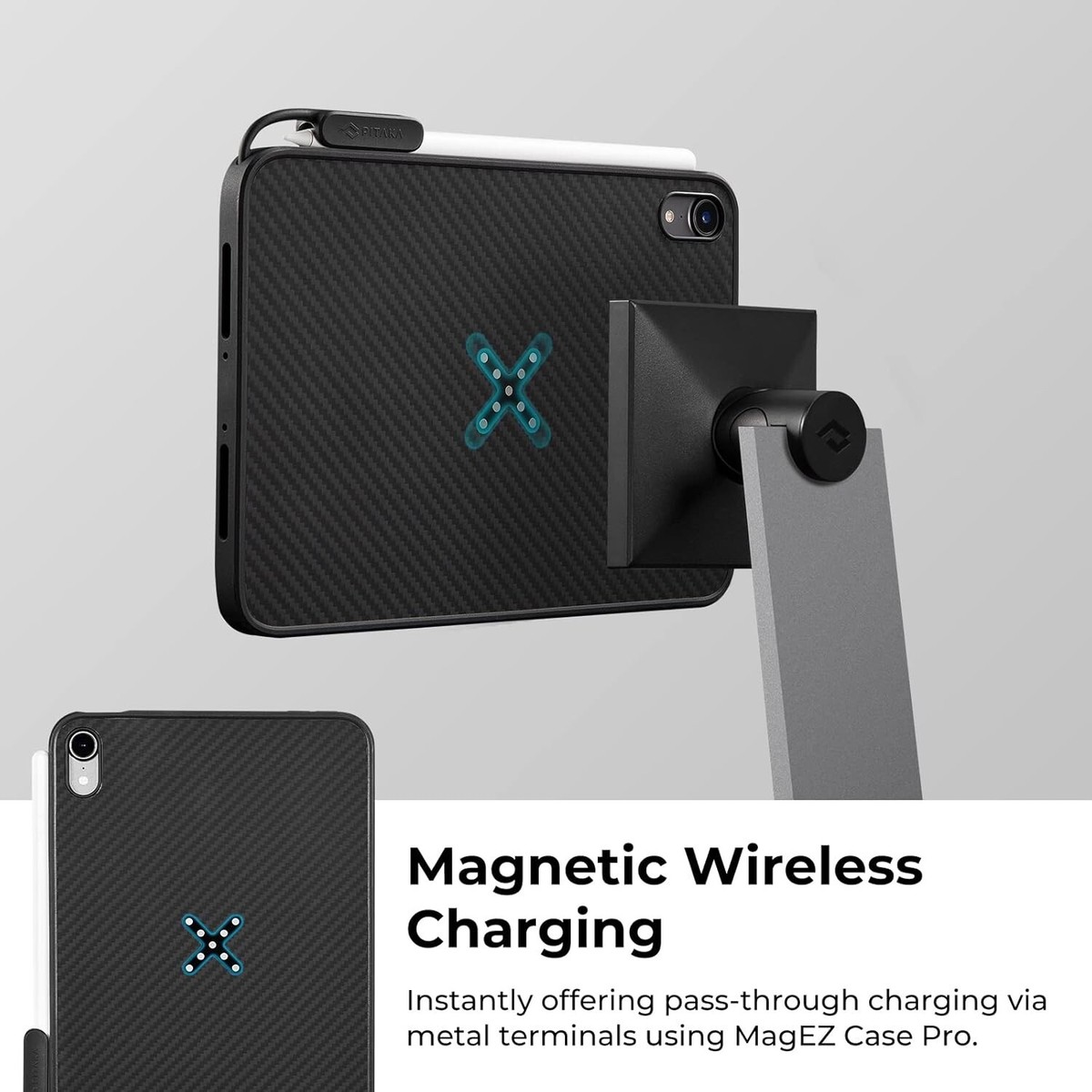 PITAKA Magnetic Wireless Charging MagEZ Case Pro iPad Stand for