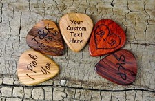 Custom Wood Guitar Pick - Handmade Guitar Pick - Personalized Engraving