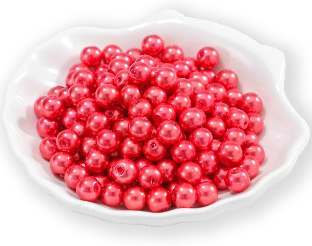 200Pcs Glass Pearl Beads Faux Pearls round Czech Tiny Satin Luster Spacer  Loose