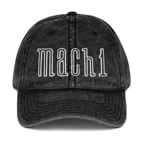 Mustang Mach 1 emblème logo rétro muscle voiture vintage coton sergé casquette chapeau papa - Photo 1 sur 7
