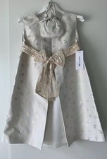 Marie Amelie Santa Comunione, Abito da damigella d'onore bianco/oro farfalla + borsa età 8