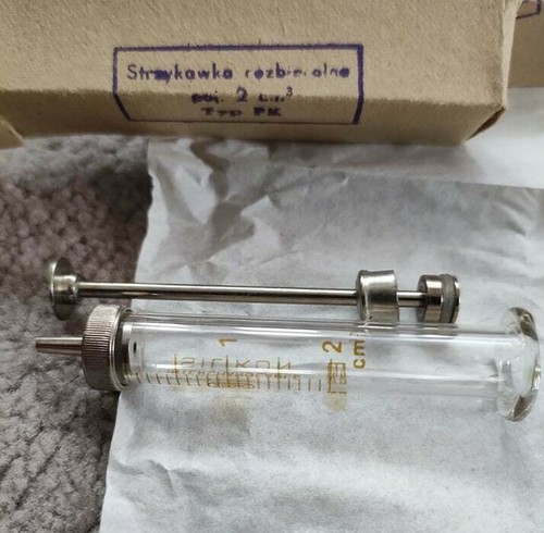 Syringe glass 2ml medical reusable Vintage USSR - Picture 5 of 5
