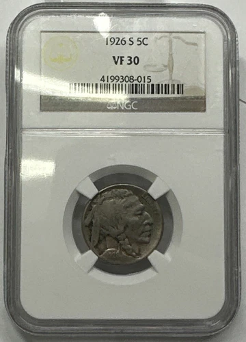 1926 S Buffalo Nickel 5¢ - NGC VF30