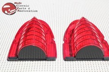 54 Chevy Car Rear Stop Brake Taillight Lamp Lenses Guide Style New Bel Air Pair