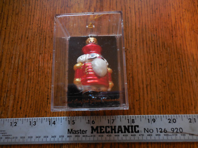 Unique Treasure 3 inch Tall Hand Made Glass Santa Nutcracker Christmas Ornament 