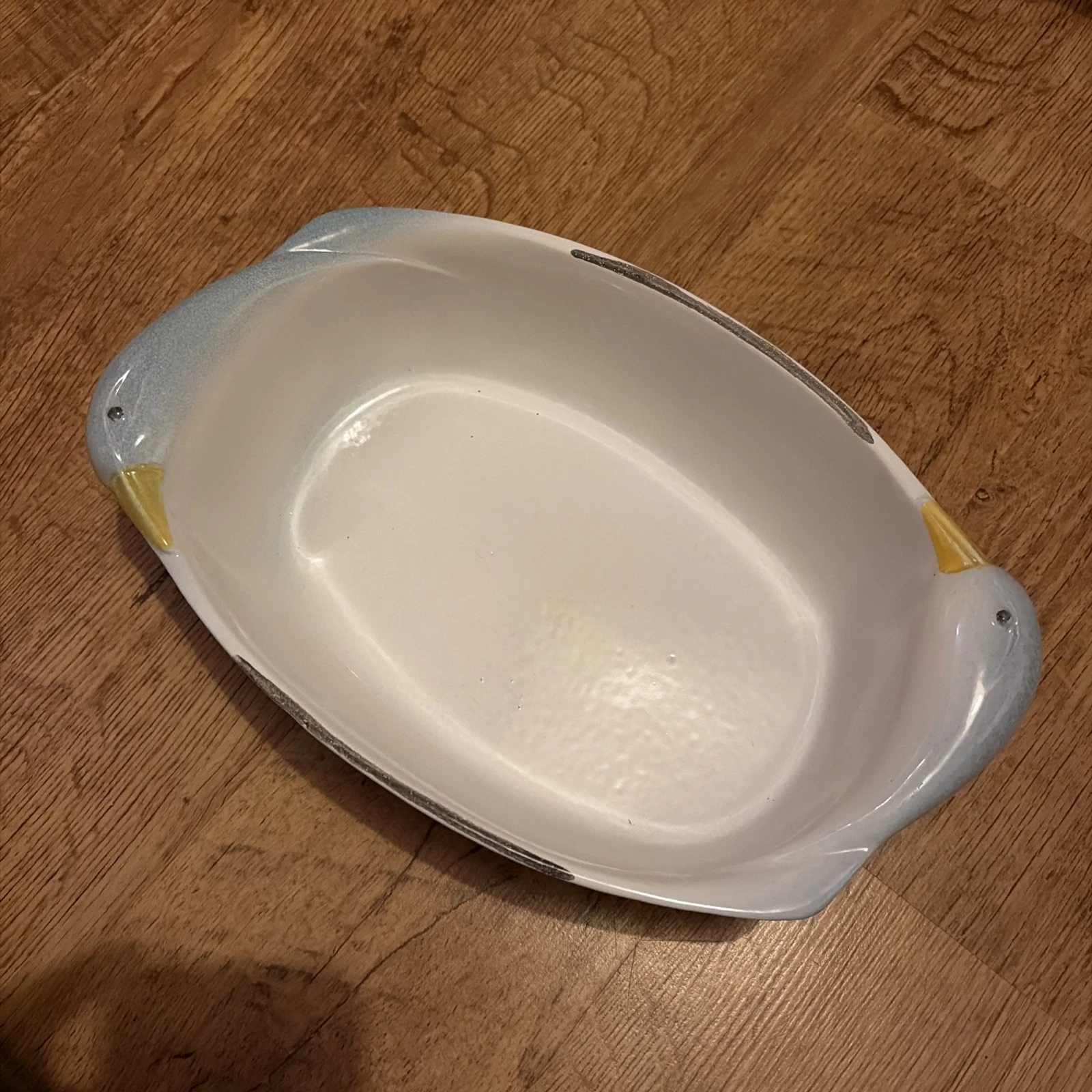 Vintage 1960s Art Deco French Duck Pie casserole Baking Ceramic Large Dish