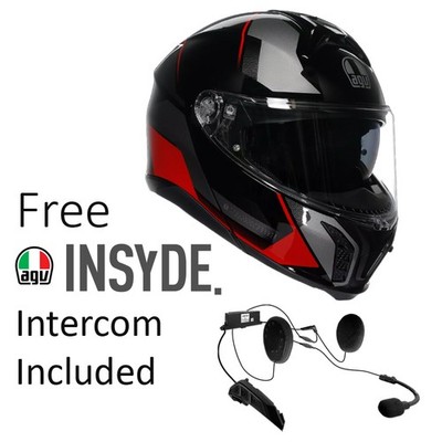 AGV TourModular Perception schwarz/grau/rot - mit GRATIS INSYDE Gegensprechanlage im Wert von 300£