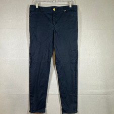 Brooks Brothers 346 Natalie Fit Womens Navy Blue Pants Size 10 Zipper Ankle