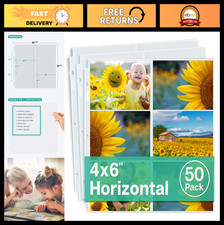 12x12 Scrapbook Page Protectors  4x6 Photo Sleeves, 50-Pack Refill for Albums,