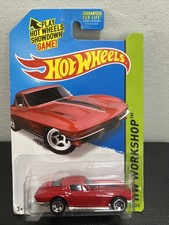 2014 Hot Wheels #223 HW Workshop-Then and Now '64 CORVETTE STING RAY Red w/5 Sp