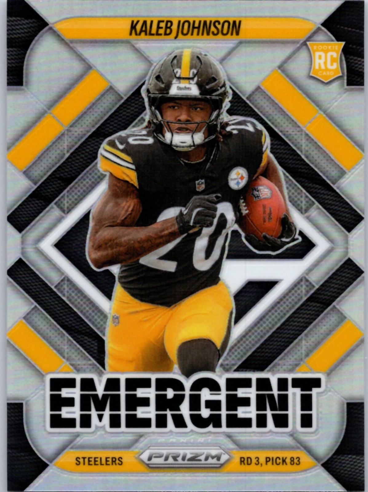 2025 Panini Prizm #5 Kaleb Johnson Emergent Silver