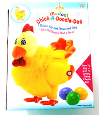 PUESTA DE HUEVOS MUSICAL/BAILE A PILAS CHICK-A-DOODLE-DO/CAJA ABIERTA/CANTA