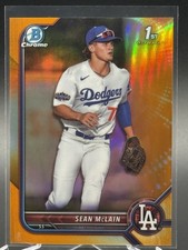 2022 Bowman Draft SEAN MCLAIN 1st True Orange Refractor /25 BDC-50