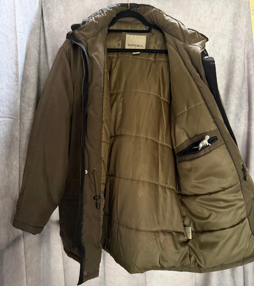 Abrigo Parka de Invierno Estilo Plumón RFT Rainforest Para Hombre L Marrón/Oliva Aislado Foto 4 de 4