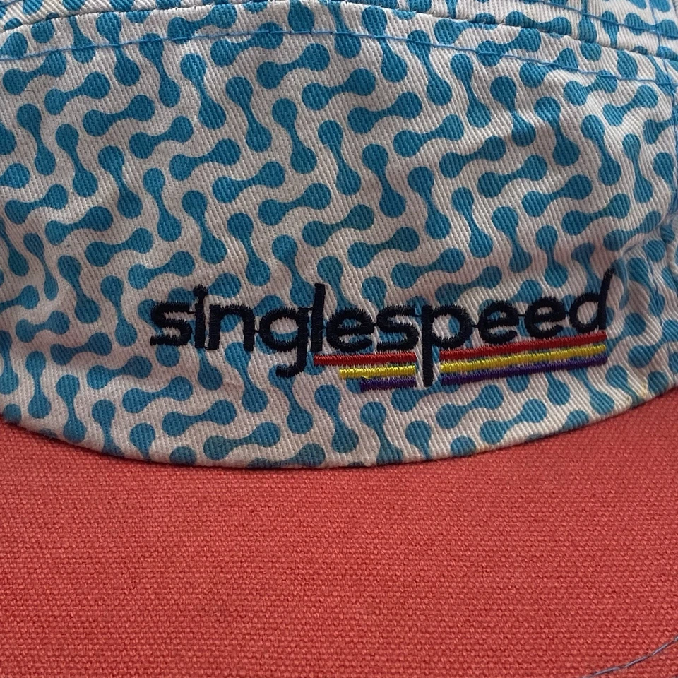 Gorra de ciclismo de una sola velocidad sombrero logotipo bicicleta correa ajustable correr repelente al agua Foto 3 de 4