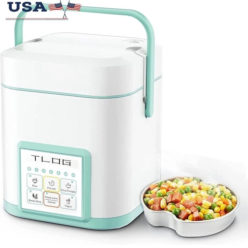 Mini Rice Cooker 2.5 Cup Multifunctional Non-Stick W/ Steam Tray Portable New