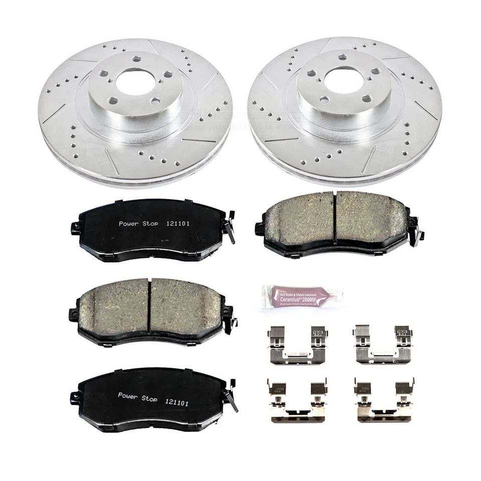 K6082 Powerstop conjunto de 2 rodas disco de freio e kits de pastilhas frontais para Subaru BRZ GR86 86 - Imagem 3 de 3