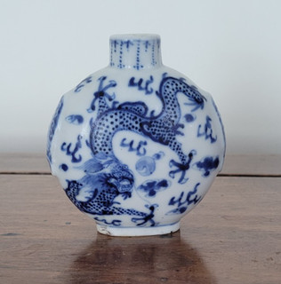 A 19th C. chinese blue and white snuff bottle